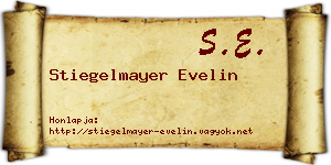 Stiegelmayer Evelin névjegykártya